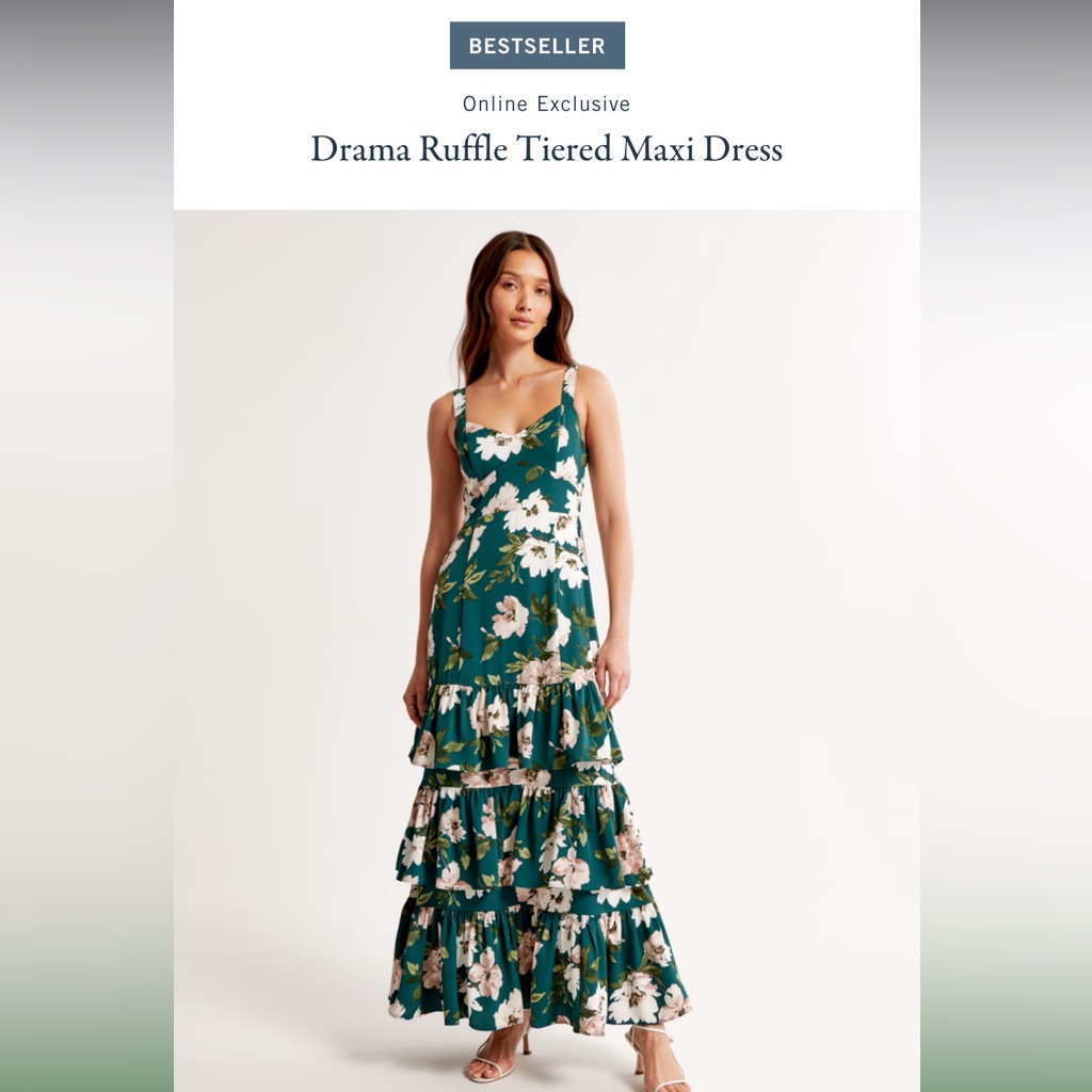 Abercrombie Drama Ruffle Tiered Maxi Dress- Xs- Brand New With Tags
